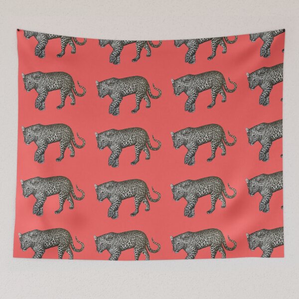 Item preview, Leopard on red background designed and sold by happytraveller1.