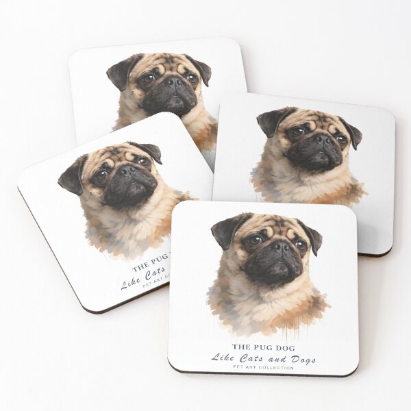 Item preview, Adorable Pug Dog Watercolor Art | Like Cats and Dogs Collection designed and sold by Like-Cats-Dogs.