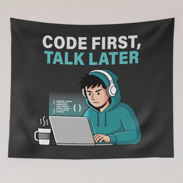 Item preview, Code First Talk Later T-Shirt  Programmer Developer Coding Mindset Shirt designed and sold by Design-Pro-21.