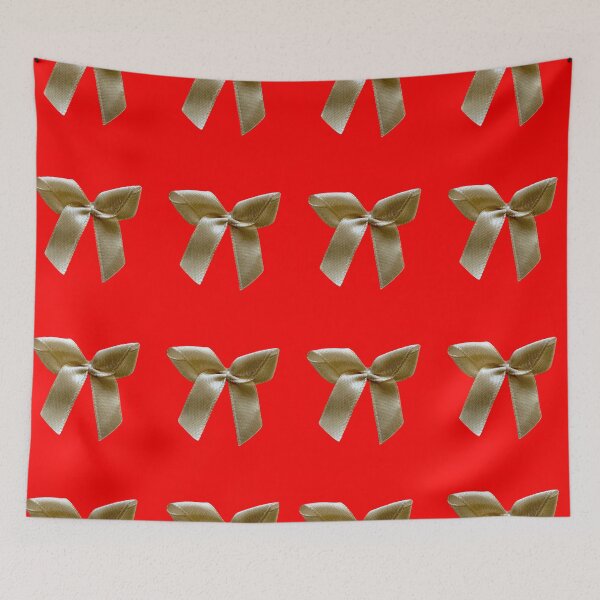 Item preview, Beige bow on red background  designed and sold by happytraveller1.
