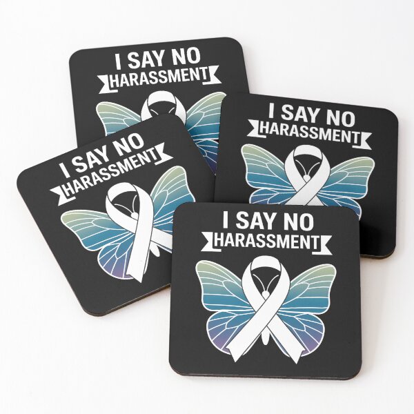 Item preview, I Say No Harassment, Ribbon, Teal Butterfly designed and sold by cosmicncozyS.
