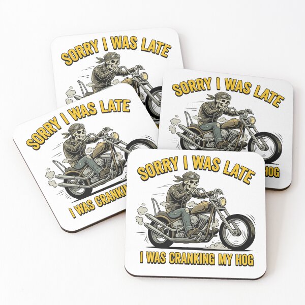 Item preview, Sorry I Was Late I Was Cranking My Hog - Funny Biker Skeleton designed and sold by One More T-shirt.