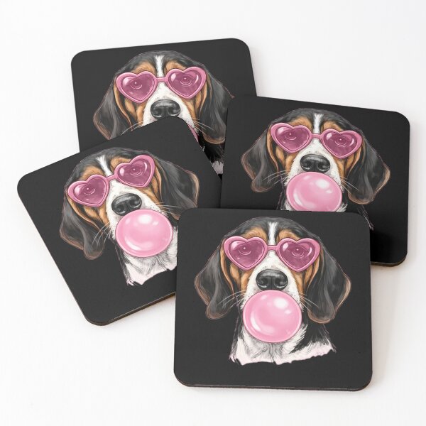 Item preview, Cute Beagle Valentine Heart Sunglasses Bubblegum designed and sold by margamPagenberg.