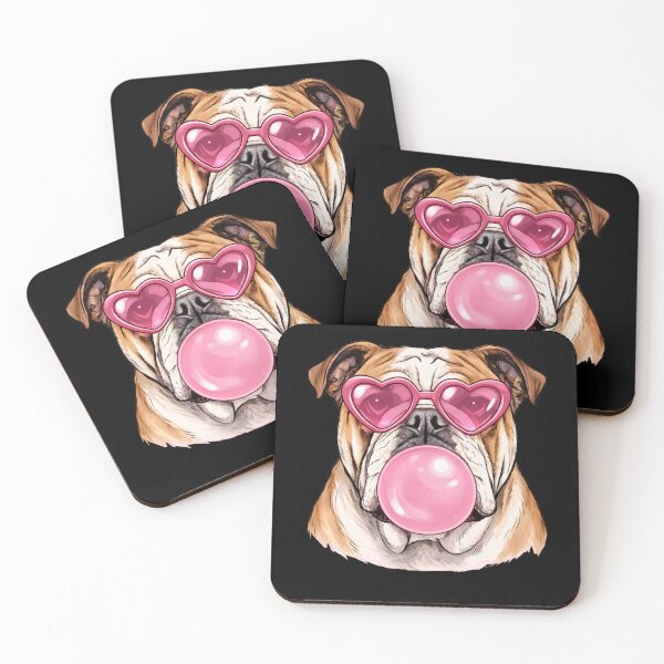 Item preview, Cute Bulldog Valentine Heart Sunglasses Bubblegum designed and sold by margamPagenberg.