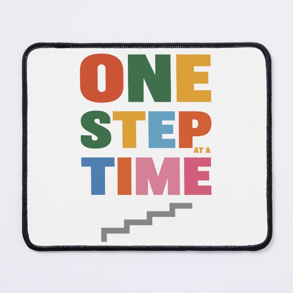 Item preview, ONE STEP AT A TIME – Modern Typography Art Print designed and sold by MarkedArtPrints.