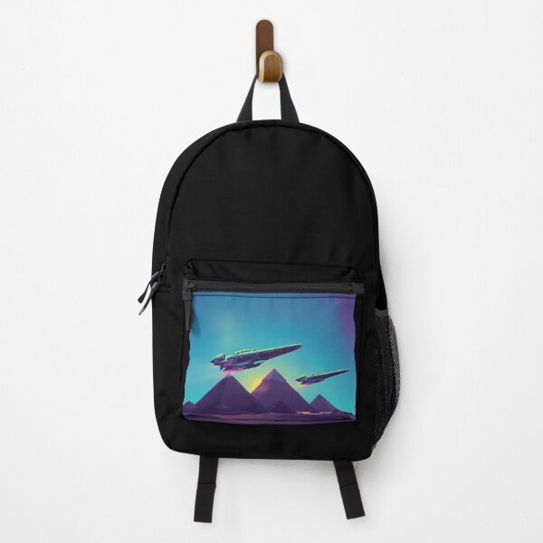 Item preview, Cosmic Over Giza – Futuristic Spaceships & Ancient Pyramids designed and sold by Dogandesighn.