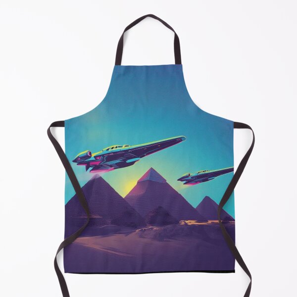Item preview, Cosmic Over Giza – Futuristic Spaceships & Ancient Pyramids designed and sold by Dogandesighn.