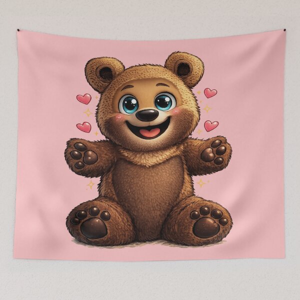 Item preview, Cute Kawaii Teddy Bear – Adorable Happy Bear Illustration designed and sold by NB-Artmagic.