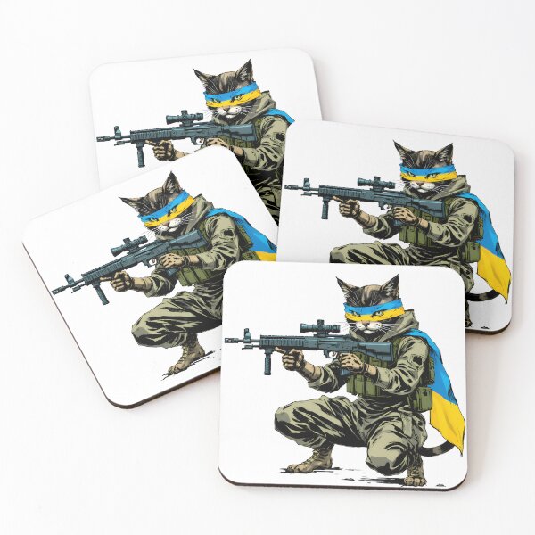 Item preview, Ukrainian cat with flags in the war designed and sold by pixeldizajn.