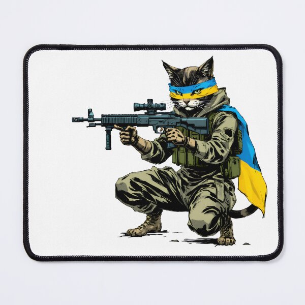 Item preview, Ukrainian cat with flags in the war designed and sold by pixeldizajn.