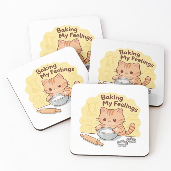Item preview, Baking My Feelings – Cute Cat Baking Illustration for Cozy Comfort Lovers designed and sold by truongloc246.