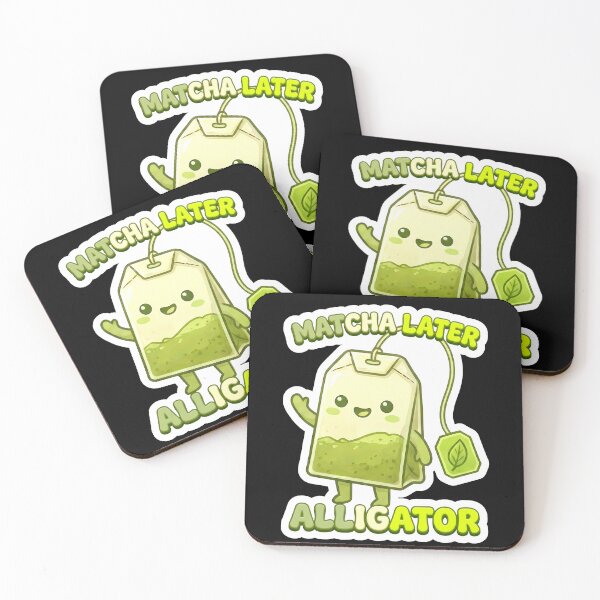 Item preview, Matcha Later Alligator Happy MATCHA Ritual Tea Bag designed and sold by SarashiArt.