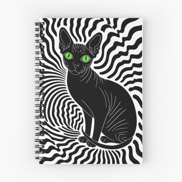 Item preview, Psycho Optical Sphynx Cat – Hypnotic Black & White Illusion Art | Trippy Animal Design designed and sold by paulo silveira.