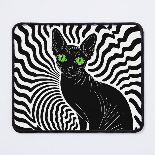 Item preview, Psycho Optical Sphynx Cat – Hypnotic Black & White Illusion Art | Trippy Animal Design designed and sold by paulo silveira.