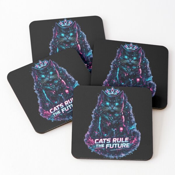Item preview, Cyberpunk Cat King – Futuristic Neon Cat designed and sold by SidTastic .