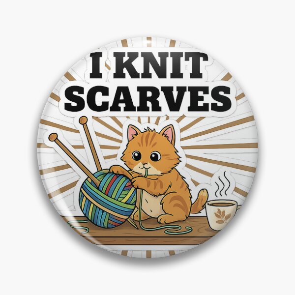 Item preview, I Knit Scarves Cute Cat Knitting Sticker designed and sold by Ryo97.
