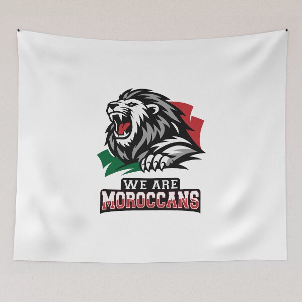 Item preview, We are moroccans, Powerful Lion Mascot Graphic, Pride and Strength Illustration, Bold Athletic Design designed and sold by MONTRIS.