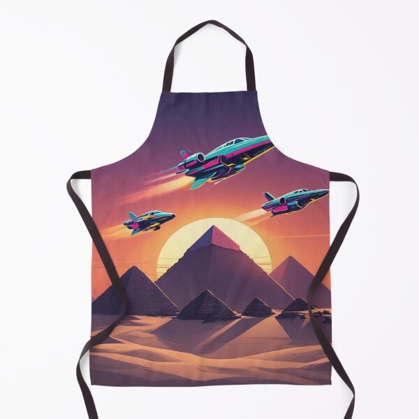 Item preview, Neon Jets Over Pyramids – Futuristic Egypt Sunset Design designed and sold by Dogandesighn.
