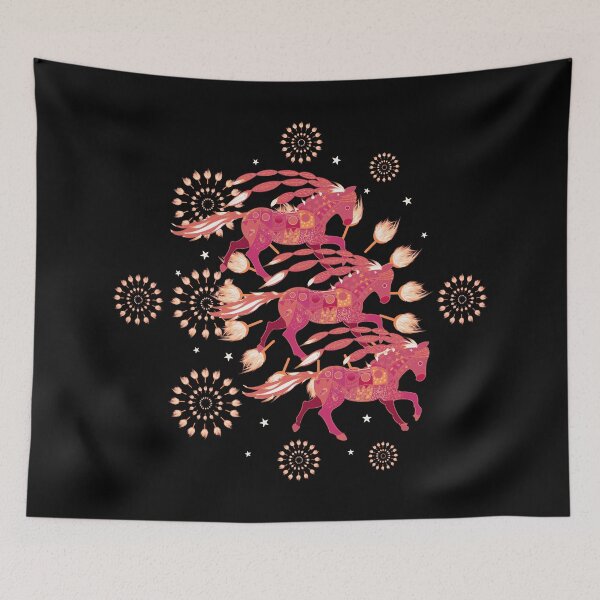 Item preview, Chinese Red Fire Horses designed and sold by nocturne-design.
