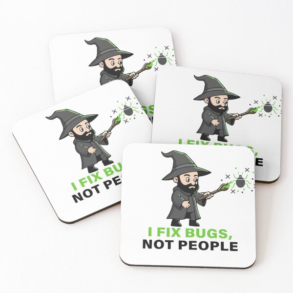 Item preview, I Fix Bugs Not People Wizard T Shirt  Funny Programmer Coder Magic Humor designed and sold by Design-Pro-21.