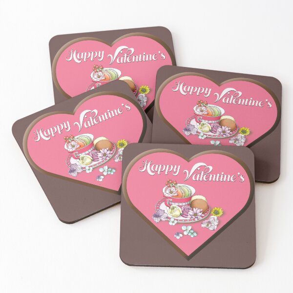 Item preview, Happy Valentine's with Sweet Chocolate Macarons and Flowers designed and sold by cremedecolor.