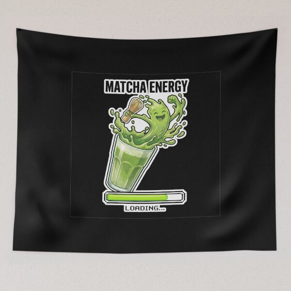 Item preview, Matcha Energy Loading Happy MATCHA Ritual Latte designed and sold by SarashiArt.