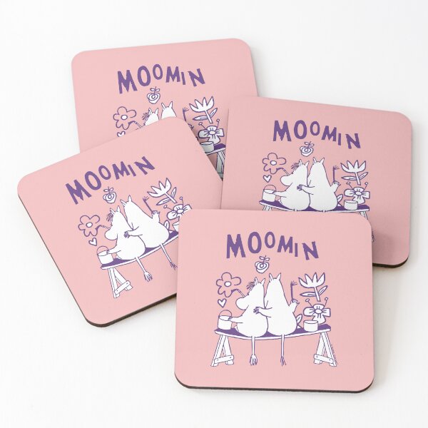 Item preview, Moomintroll & Snorkmaiden Love Art Painting Flowers designed and sold by MoominStore.