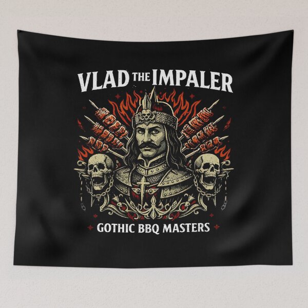 Item preview, Vlad The Impaler BBQ Grill Master designed and sold by Retr0Tshirts.