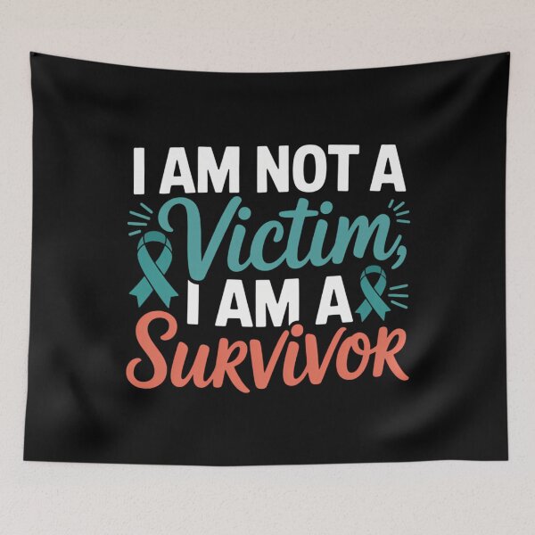 Item preview, I Am Not A Victim I Am A Survivor Stop Sexual Abuse Ribbon designed and sold by cosmicncozyS.