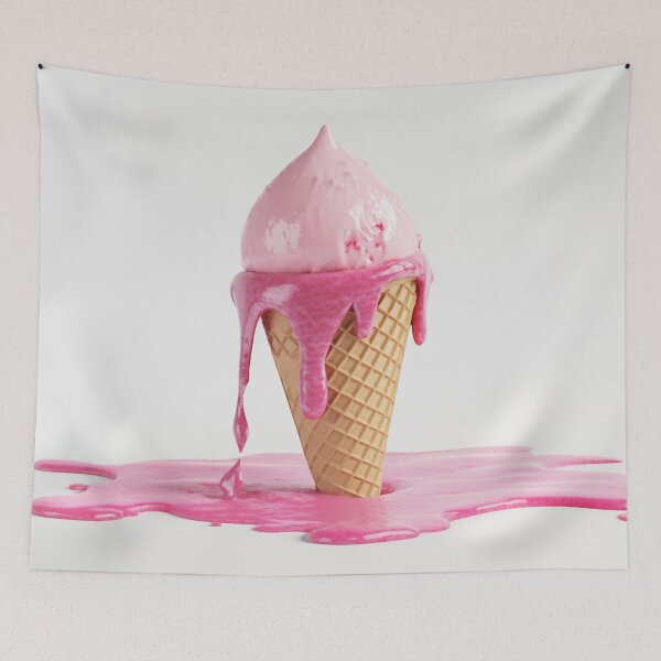 Item preview, Melting pink ice cream cone drips designed and sold by anytka.