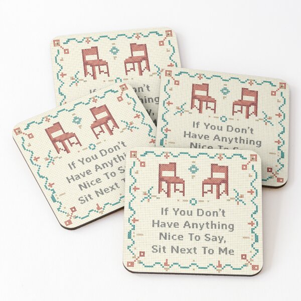 Item preview, Funny Cross Stitch Sit Next To Me Quote designed and sold by Vintage Vibe Studio.