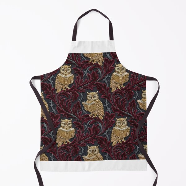 Item preview, Golden Owls on Burgundy Velvet Dark Academia Pattern designed and sold by Frame of Mind .