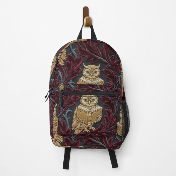 Item preview, Golden Owls on Burgundy Velvet Dark Academia Pattern designed and sold by Frame of Mind .