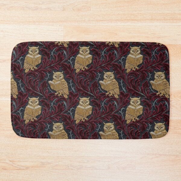 Item preview, Golden Owls on Burgundy Velvet Dark Academia Pattern designed and sold by Frame of Mind .