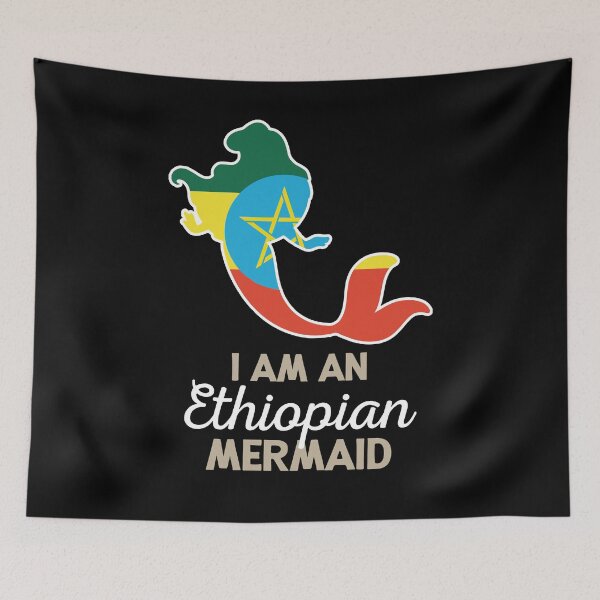Item preview, Ethiopia Flag Ethiopian Mermaid designed and sold by countryflags.