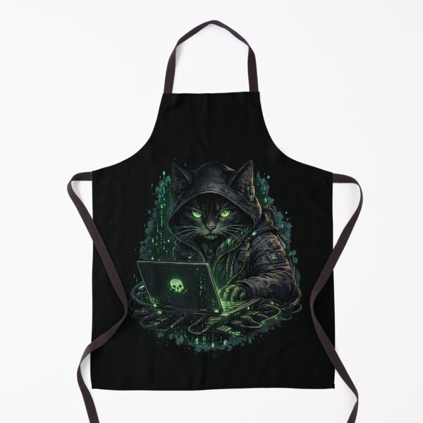 Artikelvorschau, Futuristische weiße Hackerkatze – Neon Cyber Tech entworfen und verkauft von SidTastic .