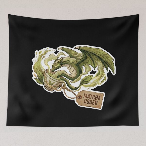 Item preview, Matcha Coded Happy MATCHA Ritual Tea Dragon designed and sold by SarashiArt.