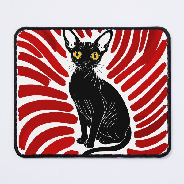 Item preview, Psycho Optical Sphynx Cat – Red Hypnotic Illusion Art | Trippy Hairless Cat Design designed and sold by paulo silveira.