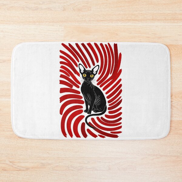 Item preview, Psycho Optical Sphynx Cat – Red Hypnotic Illusion Art | Trippy Hairless Cat Design designed and sold by paulo silveira.
