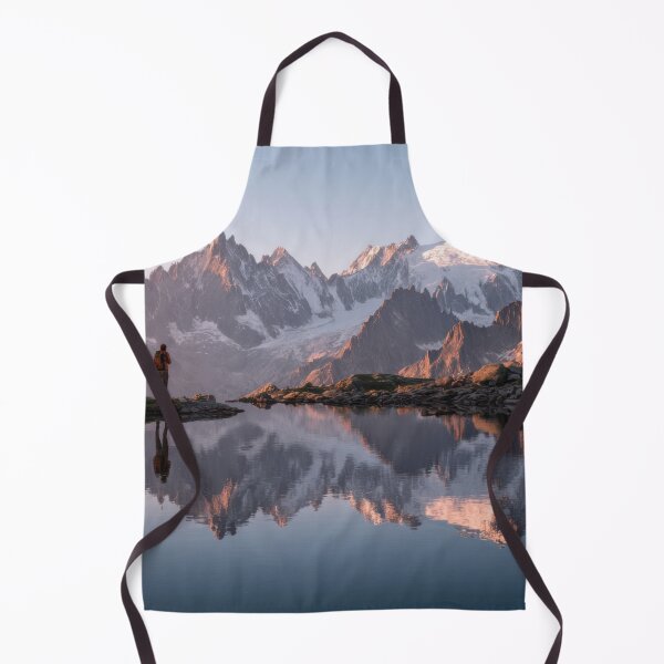 Item preview, Hiker stands by lake in mountains designed and sold by anytka.