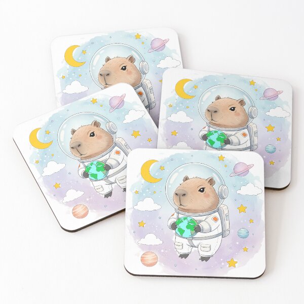 Item preview, Astronaut Capybara: Galactic Explorer in Watercolor designed and sold by Skully-Studio.