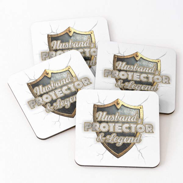 Item preview, Husband, Protector & Legend - Medieval Shield Strength Emblem designed and sold by Avara-Creative.