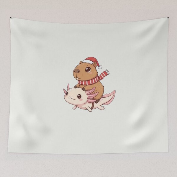Item preview, Festive Capybara & Axolotl Christmas Duo designed and sold by arup7980.
