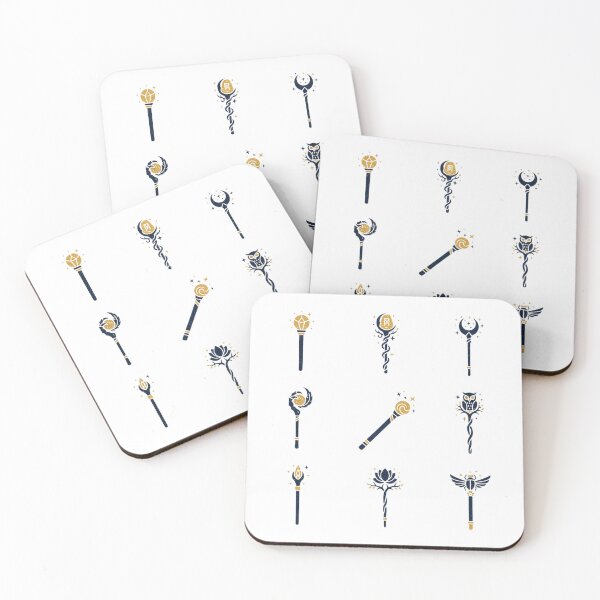 Item preview, 9 Wizard Wands & Magic Scepters Icons - Vol. 47 - Fantasy Spellcaster Tools - Borderless Flat Art - Midnight Gold PNG - Perfectly Spaced - NO TEXT designed and sold by Siamcatshop.