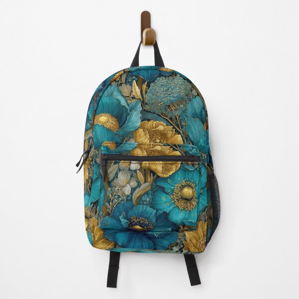 Item preview, Sapphire & Transformative Teal Botanica – Luxe Art Nouveau Florals (Gold Accents) designed and sold by Ewa Miller.