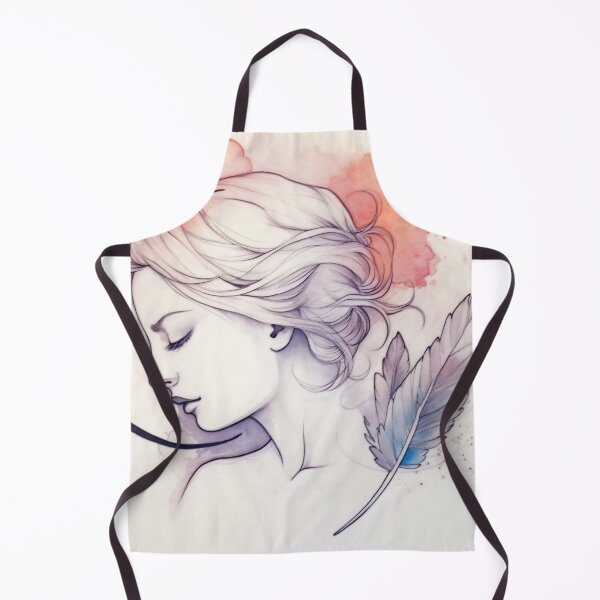 Item preview, Serene Watercolor Woman with Feather designed and sold by anytka.