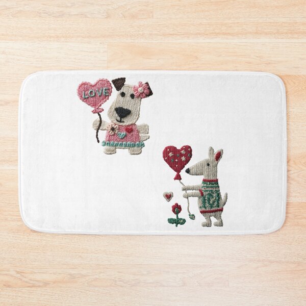 Item preview, Kawaii dog embroidery love heart sticker designed and sold by olenapetol.
