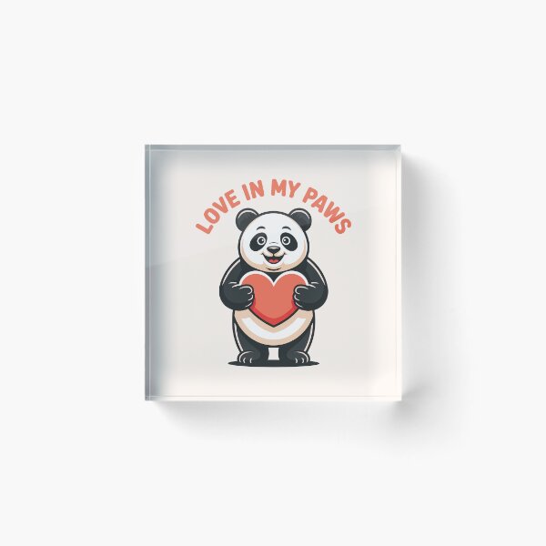 Item preview, Love in My Paws – Cute Panda Holding Heart Valentine Ilustration designed and sold by NaturEdeN.