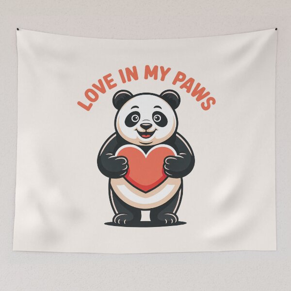 Item preview, Love in My Paws – Cute Panda Holding Heart Valentine Ilustration designed and sold by NaturEdeN.