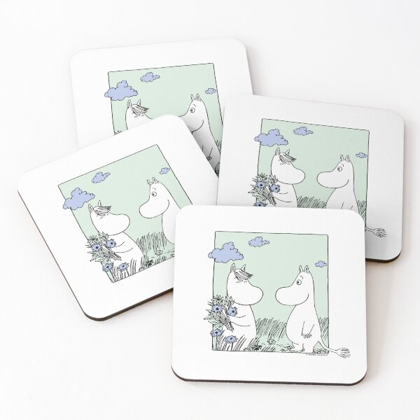 Item preview, Moomintroll & Snorkmaiden Love Picking Flowers designed and sold by MoominStore.